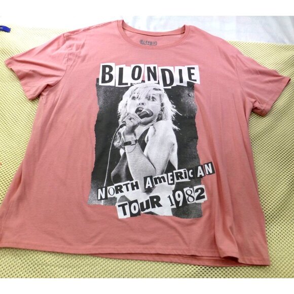 Blondie Other - Blondie 1982 North American Tour T-Shirt XXL Pink Concert Tee Retro Band Merch